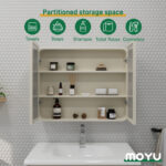 Wall-Mounted Bathroom Vanity with LED Anti-Fog Mirror Cabinet - Image 10