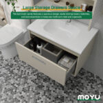 Wall-Mounted Bathroom Vanity with LED Anti-Fog Mirror Cabinet - Image 11