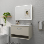 Wall-Mounted Bathroom Vanity with LED Anti-Fog Mirror Cabinet - Image 5