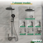 Thermostatic Shower System - 7-Function Piano Key Faucet with Rain Shower - Image 7