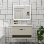 Wall-Mounted Bathroom Vanity with LED Anti-Fog Mirror Cabinet - Image 6