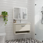 Wall-Mounted Bathroom Vanity with LED Anti-Fog Mirror Cabinet - Image 7