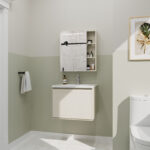 Moyu Water-Resistant Bathroom Sink Cabinet with Open Shelves - 图片 10