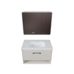 Wall-Mounted Bathroom Vanity with LED Anti-Fog Mirror Cabinet - Image 2