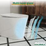 Moyu One-Piece700mm  Dual Top Flush Round Toilet in Glossy White - Image 9