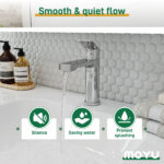 Moyu Modern Chrome Single Handle Single Hole Bathroom Faucet - Image 10