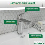 Moyu Modern Chrome Single Handle Single Hole Bathroom Faucet - Image 11