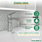 Moyu Modern Chrome Single Handle Single Hole Bathroom Faucet - Image 9
