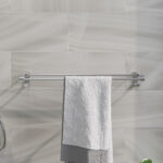 Double Bar Silver Towel Rail, Rust-Proof Wall Mount Towel Holder - Image 5