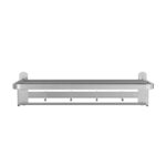Wall Mount Stainless Steel Towel Rack With Storage Shelf & Hooks, Rust Proof Bathroom Organiser - Image 2