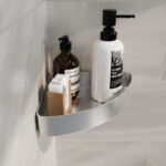 Wall Mount Stainless Steel Corner Shower Caddy, Rust-Proof Triangle Bathroom Storage Shelf - Image 6