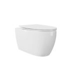 MOYU Wall Hung Toilet, Powerful Siphon Flush Wall Mounted Toilet with Stain-Resistant Glaze for Contemporary Bathrooms