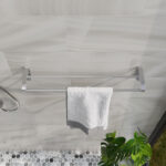 Double Bar Silver Towel Rail, Rust-Proof Wall Mount Towel Holder - Image 8