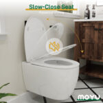 MOYU Wall Hung Toilet, Powerful Siphon Flush Wall Mounted Toilet with Stain-Resistant Glaze for Contemporary Bathrooms - Image 10