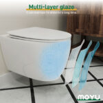 MOYU Wall Hung Toilet, Powerful Siphon Flush Wall Mounted Toilet with Stain-Resistant Glaze for Contemporary Bathrooms - Image 11