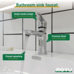 MOYU Chrome Single-Handle Bathroom Basin  Mixer Tap , Water-Saving Anti-Splash Faucet - Image 11