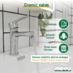 MOYU Chrome Single-Handle Bathroom Basin  Mixer Tap , Water-Saving Anti-Splash Faucet - Image 9